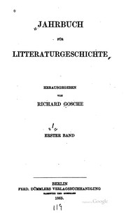 Front cover of Jahrbuch für litteraturgeschichte by Unknown
