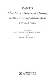 Cover of Kant's Idea for a universal history with a cosmopolitan aim by Amélie Rorty