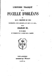 Cover of L'histoire tragique de la Pucelle d'Orléans by Fronton Du Duc