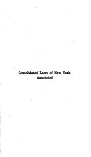 Front cover of McKinney's Consolidated laws of New York annotated by New York (State )