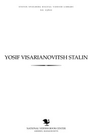 Front cover of Iosif Vissarionovich Stalin by G. F. Aleksandrov