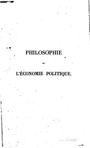 Front cover of Philosophie de l'économie politique by Joseph-Michel Dutens