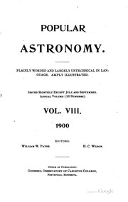 Front cover of Popular astronomy by Carleton College Goodsell Observatory 