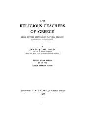 Cover of The religious teachers of Greece by James Adam