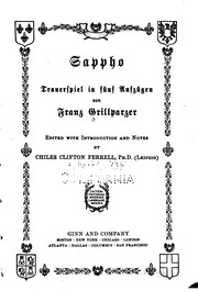 Front cover of Sappho by Franz Grillparzer