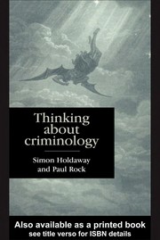 Front cover of Thinking about criminology by Simon Holdaway