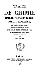Cover of Traité de chimie minerale, végétale et animale by Jöns Jacob Berzelius