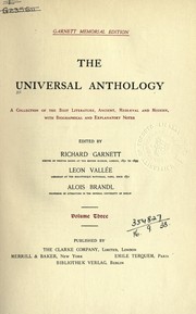 Cover of The universal anthology by Richard Garnett