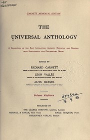Front cover of The universal anthology by Richard Garnett