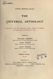Front cover of The universal anthology by Richard Garnett