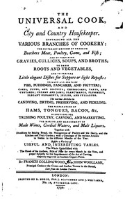 Cover of The Universal Cook: And City and Country Housekeeper by Francis Collingwood 