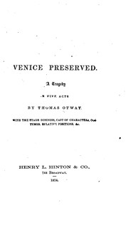 Front cover of Venice preserved by Thomas Otway