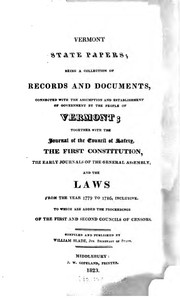 Cover of Vermont state papers by Vermont