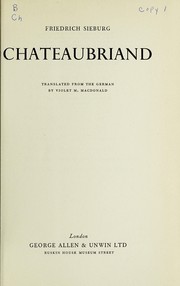 Front cover of Chateaubriand; Romantik und Politik by Friedrich Sieburg