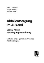 Front cover of Abfallentsorgung im Ausland by Karl Tiltmann