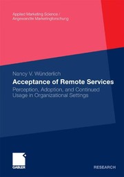 Cover of Acceptance of remote services by Nancy V. Wünderlich
