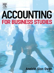 Front cover of Accounting for business studies by Aneirin Sion Owen