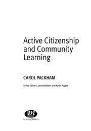 Cover of Active Citizenship and Community Learning by Carol Packham