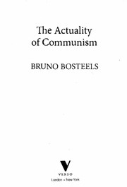 Front cover of The actuality of communism by Bruno Bosteels