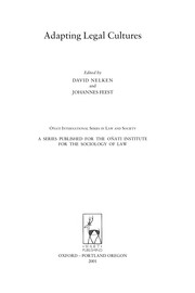 Front cover of Adapting legal cultures by David Nelken