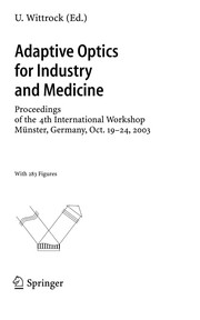 Front cover of Adaptive optics for industry and medicine by International Workshop on Adaptive Optics for Industry and Medicine (4th 2003 Münster, Germany)