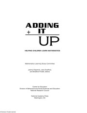 Cover of Adding it up by Jeremy Kilpatrick