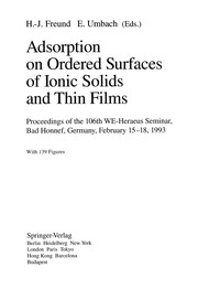 Front cover of Adsorption on Ordered Surfaces of Ionic Solids and Thin Films by Hans-Joachim Freund