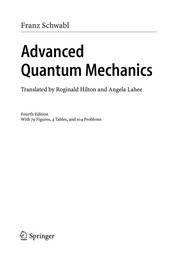 Front cover of Advanced quantum mechanics by Franz Schwabl