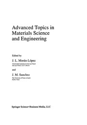 Front cover of Advanced Topics in Materials Science and Engineering by J. L. Morán-López