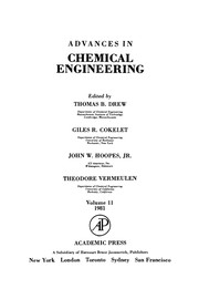 Front cover of Advances in chemical engineering by Thomas Bradford Drew