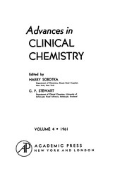 Front cover of Advances in clinical chemistry by Sobotka, Harry
