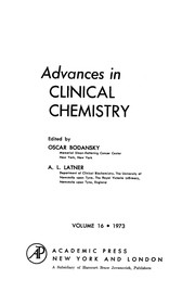 Front cover of Advances in clinical chemistry by Oscar Bodansky