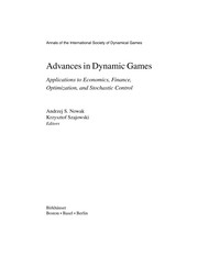 Cover of Advances in dynamic games by Andrzej S. Nowak