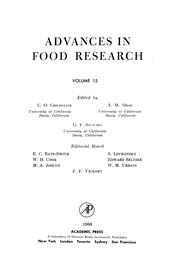 Front cover of Advances in food research by C. O. Chichester