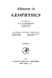 Front cover of Advances in geophysics by Helmut Erich Landsberg