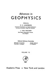 Front cover of Advances in geophysics by Helmut Erich Landsberg