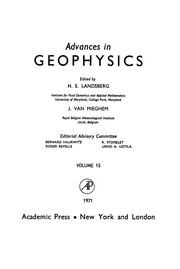 Front cover of Advances in geophysics by Helmut Erich Landsberg
