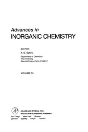 Cover of Advances in Inorganic Chemistry and Radiochemistry, 35 by Ag Sykes