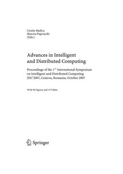 Cover of Advances in intelligent and distributed computing by International Symposium on Intelligent and Distributed Computing (1st 2007 Craiova, Romania)