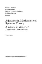 Front cover of Advances in Mathematical Systems Theory by Fritz Colonius