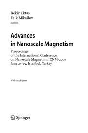 Cover of Advances in Nanoscale Magnetism by Bekir Aktaș