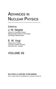 Cover of Advances in Nuclear Physics by J. W. Negele