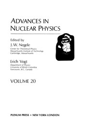 Cover of Advances in Nuclear Physics by J. W. Negele
