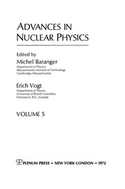 Front cover of Advances in Nuclear Physics by Michel Baranger