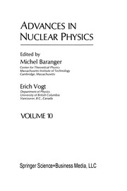 Cover of Advances in Nuclear Physics by Michel Baranger