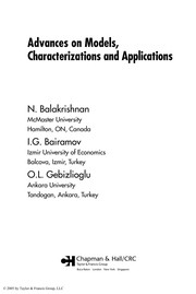 Cover of Advances on models, characterizations, and applications by N. Balakrishnan