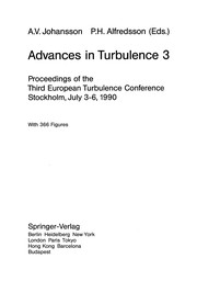 Front cover of Advances in Turbulence 3 by Arne V. Johansson