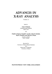 Cover of Advances in X-Ray Analysis by John R. Rhodes