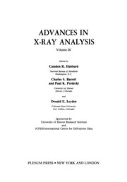 Front cover of Advances in X-Ray Analysis by Camden R. Hubbard