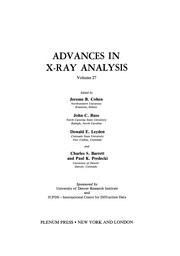 Cover of Advances in X-Ray Analysis by Jerome B. Cohen
